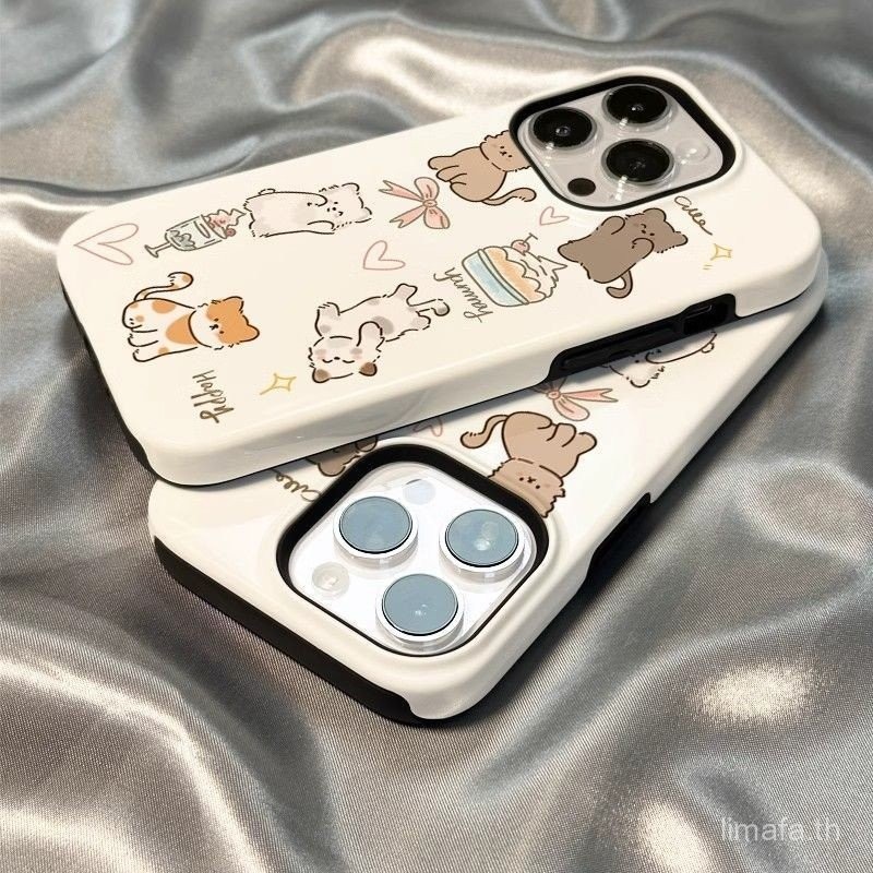 น่ารักการ์ตูนขนมลูกแมวเคสโทรศัพท์ใหม่เหมาะสําหรับiPhone 12promax 11promax 11 12 13 14 15 16 promax x