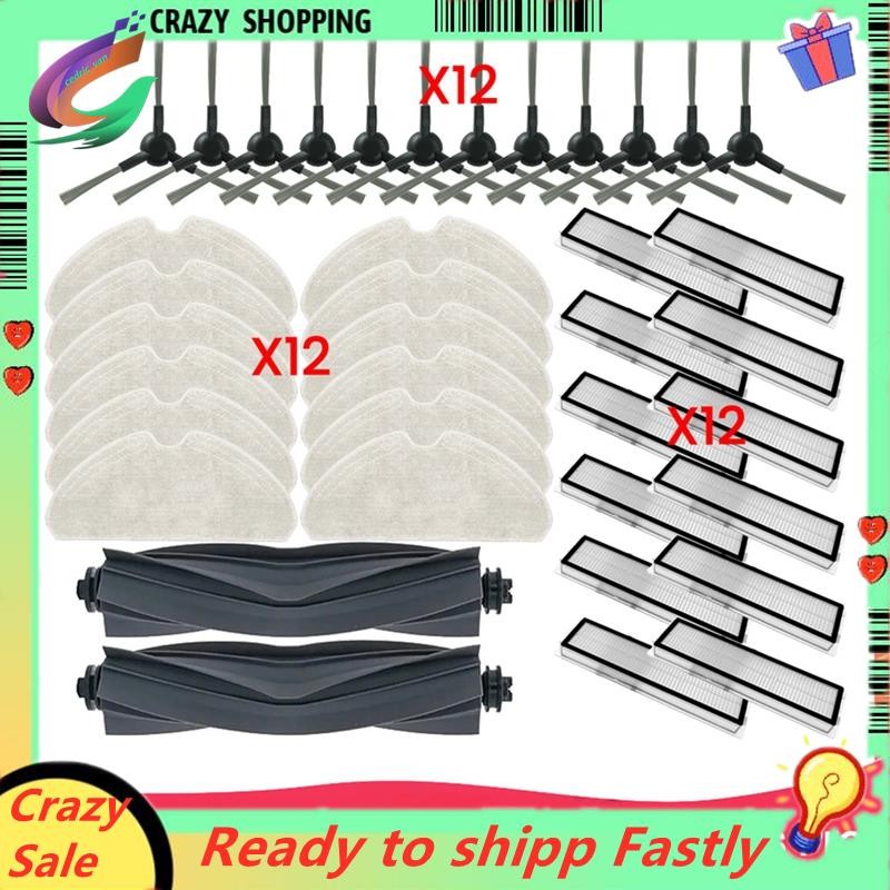 สําหรับ D9 Max Gen 2/D10s/D10s Pro หลักแปรงด้านข้าง Mop ผ้า Hepa กรองที่มีประสิทธิภาพทําความสะอาดอะไ