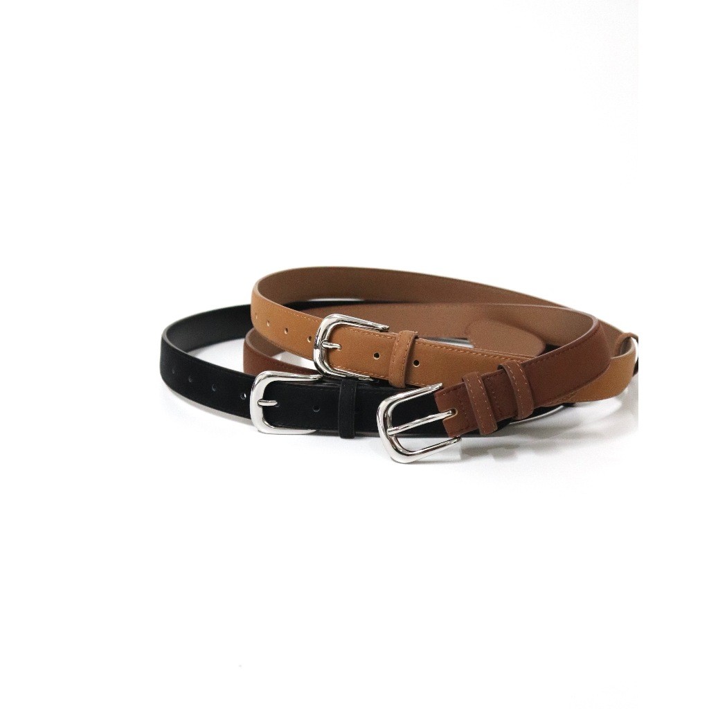 🔥หนังกลับ SUEDE Belt🔥❤️LULU❤️ RL-517 เข็มขัดหนังแท้  หัวเข็มขัดสีเงิน หุ้มหนังทั้งเส้น