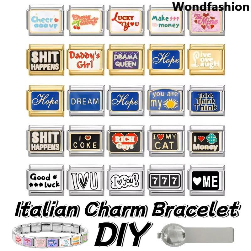 สร้อยข้อมือสแตนเลส DIY ขนาด 9 มม. สไตล์เรโทร พร้อมชาร์ม สำหรับทำเครื่องประดับเอง