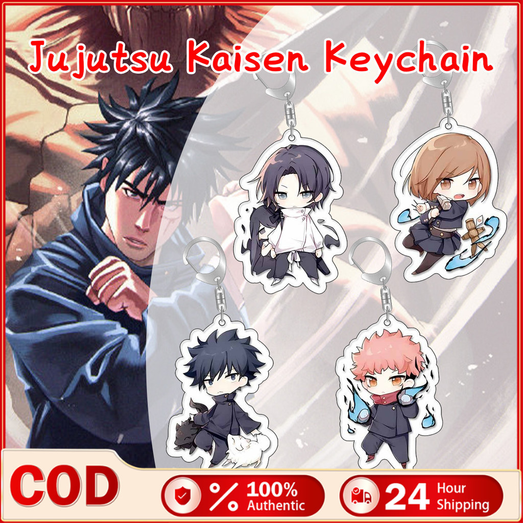 พวงกุญแจอนิเมะ Jujutsu Kaisen อะคริลิคสองด้านพวงกุญแจน่ารัก Gojo Sukuna Yuji Itadori Megumi Inumaki 