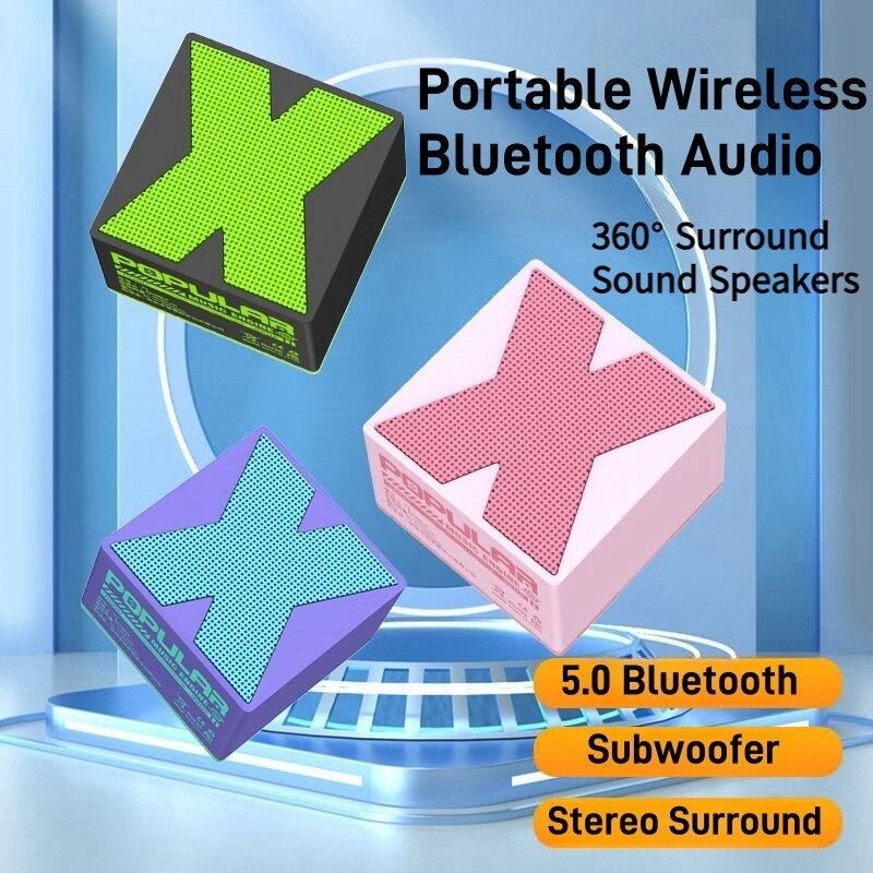 ลำโพงบลูทูธ ไร้สาย ลำโพงขนาดเล็กมินิ พกพา ใช้งานกลางแจ้ง จับคู่ลำโพง ซับวูฟเฟอร์ไร้สาย Mini Compact Bluetooth Speaker X1