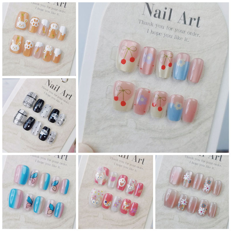 ยอดนิยม 10 ชิ้นแมวตาคริสตัลเล็บปลอม Shining Cat Eye Series สวมใส่เล็บปลอม LM136/160