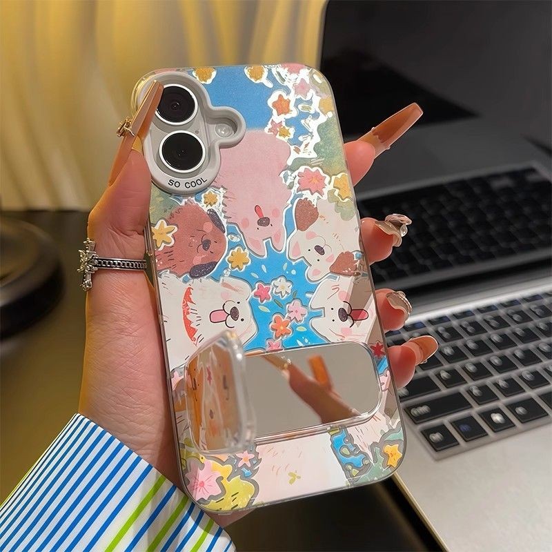ลูกสุนัขกระจกสําหรับ Samsung S26 S25 S24 S23 S22 S21 Plus S20 FE หมายเหตุ 20 Ultra J2 J5 J7 Prime ปล