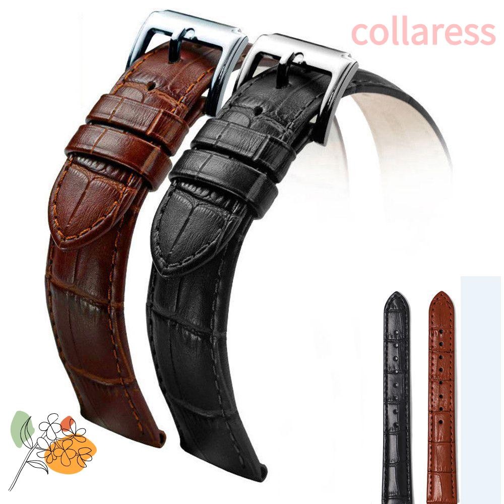 Collaress 16mm 20mm 22mm สายนาฬิกาหนังแท้นุ่ม Vintage Sweatband