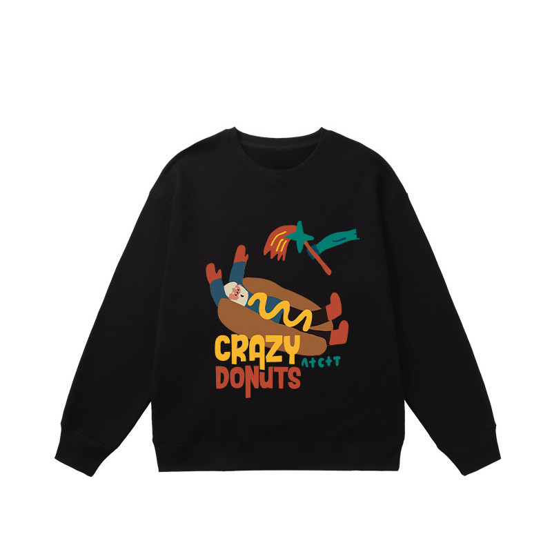 （พร้อมส่งจากกรุงเทพ） เสื้อกันหนาวแขนยาว เสื้อยืดคอกลมพิมพ์ลาย เสื้อเชิ้ตลำลองทรงหลวมใส่สบาย จะไม่จางหายหรือริ้วรอยM-XXXL