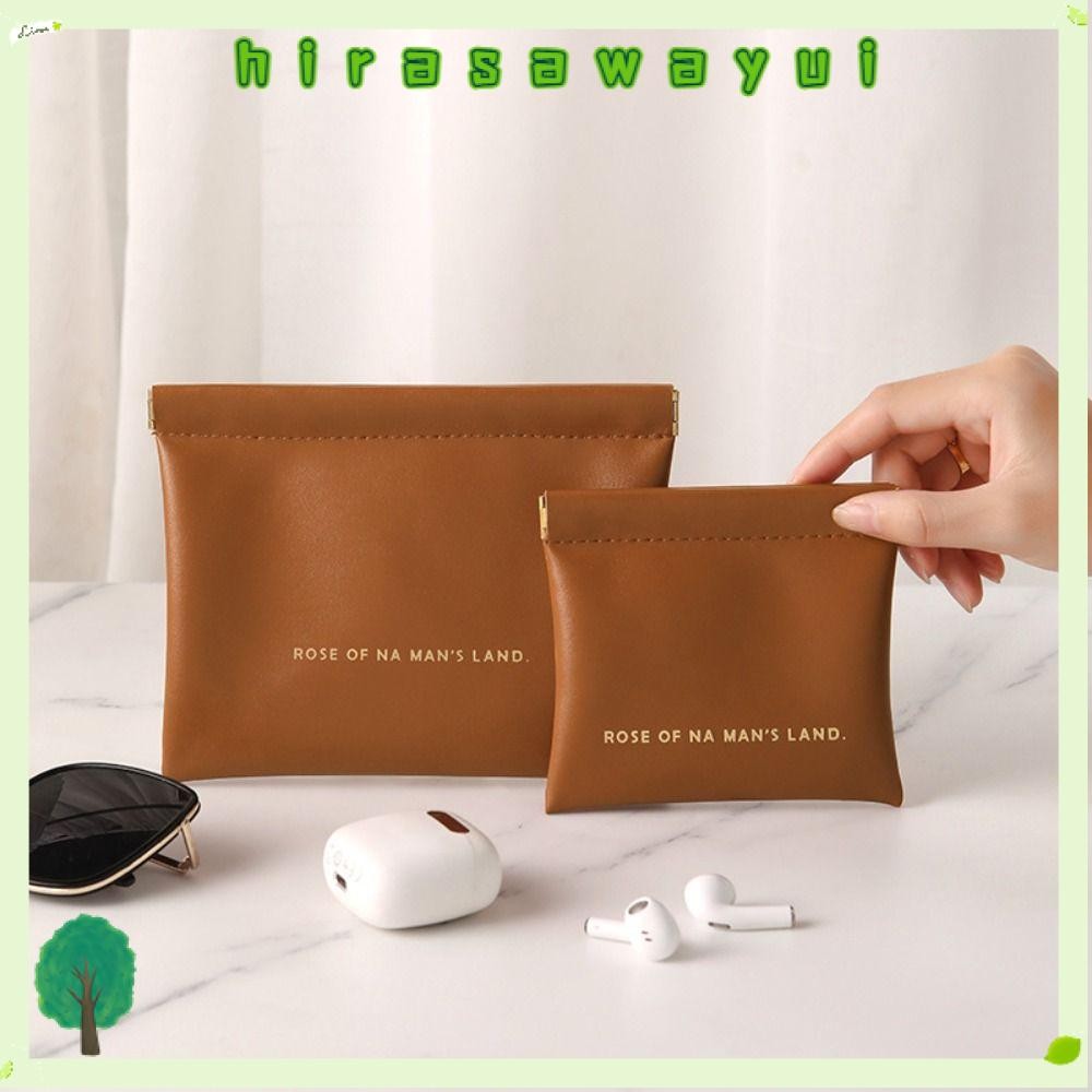 Hirasawayui กระเป๋าเครื่องสําอาง, Simple Mini ลิปสติกแต่งหน้า, แฟชั่นแบบพกพา PU เครื่องประดับกระเป๋าถือสําหรับผู้หญิงหญิง