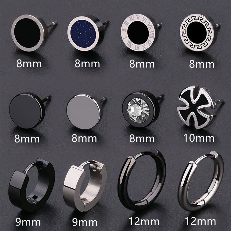 Wsanuisp3949 สไตล์ใหม่ Cool สไตล์ไทเทเนียมเหล็กไม่ซีดจางต่างหูผู้ชายชุดผู้ชายอินเทรนด์ชาย Ruffian หล่อต่างหู
