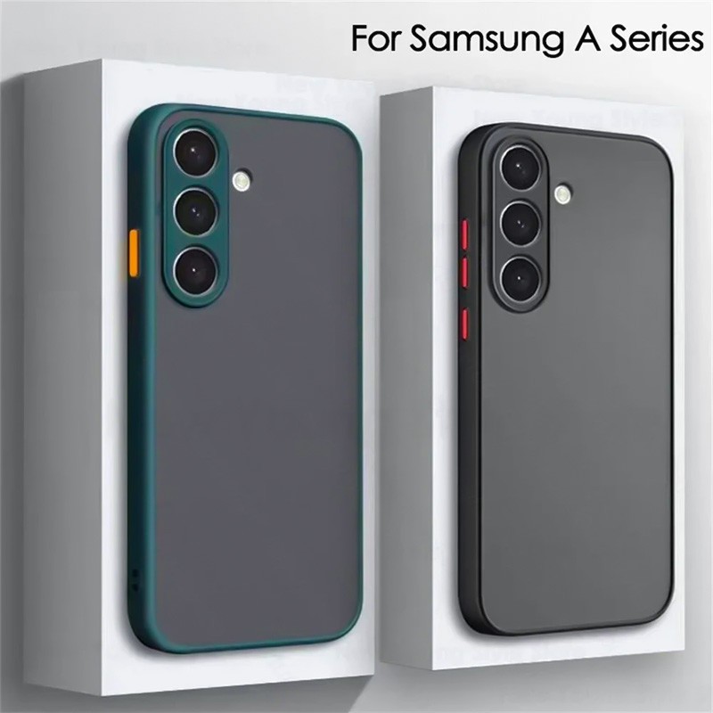 Matte Hard สําหรับ Samsung Galaxy A55 A54 A53 A52 A34 A33 A72 A71 A51 A24 A14 A23 A13 A32 A22 A12 A35 A15 ซิลิโคนปกหลัง