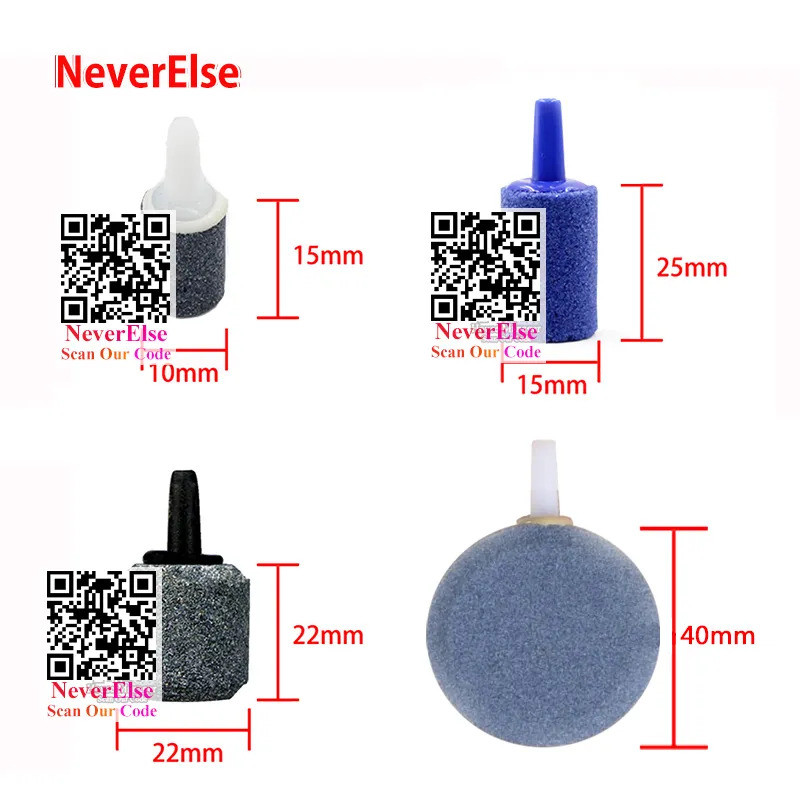 2pcs หลายขนาด Air Stone Bubble Stone Aeration หิน Batu Bubble สําหรับ Aquarium Bubble Air หินกระบอกถังปลา Aerator, Aquarium Disc Air Stone แผ่น