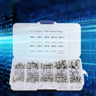 300 ชิ้นชุดชุด M3/M4 M5 M6 M8 Hex Socket Grub สกรู