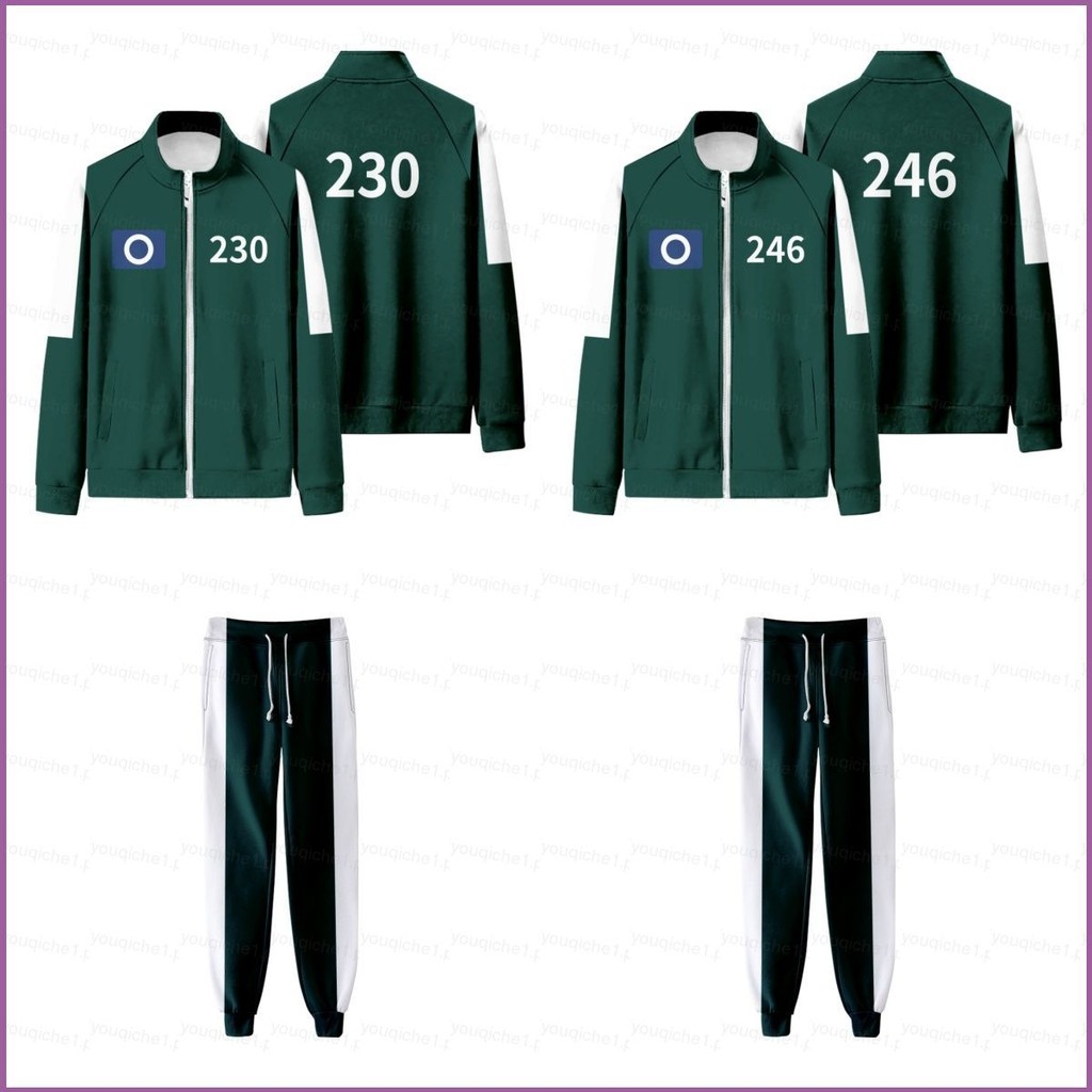 SY1 Squid Game Season 2 เบอร์ 001 007 388 246 230 sweatpants zipper Sweatshirt coat jacket Unisex To
