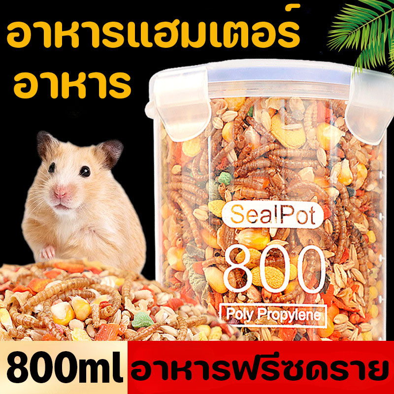 อาหารแฮมเตอร์ ผักผลไม้อบแห้ง สำหรับสัตว์เลี้ยงแฮมสเตอร์ทุกสายพันธุ์ ขนาด 800 ml