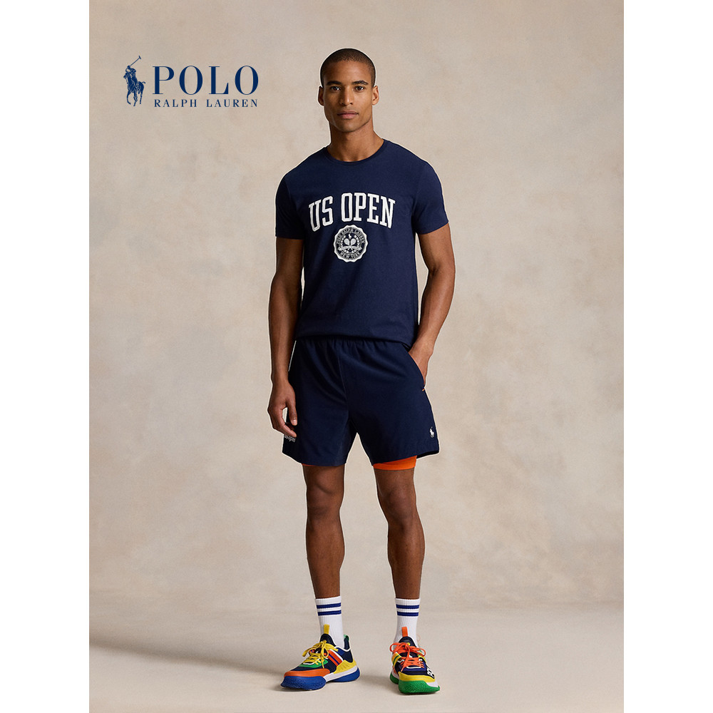 Ral Mens Tennis Open 100% Premium Cotton ตกแต่งเสื้อยืดแขนสั้นคอกลมลําลองพิมพ์ลาย