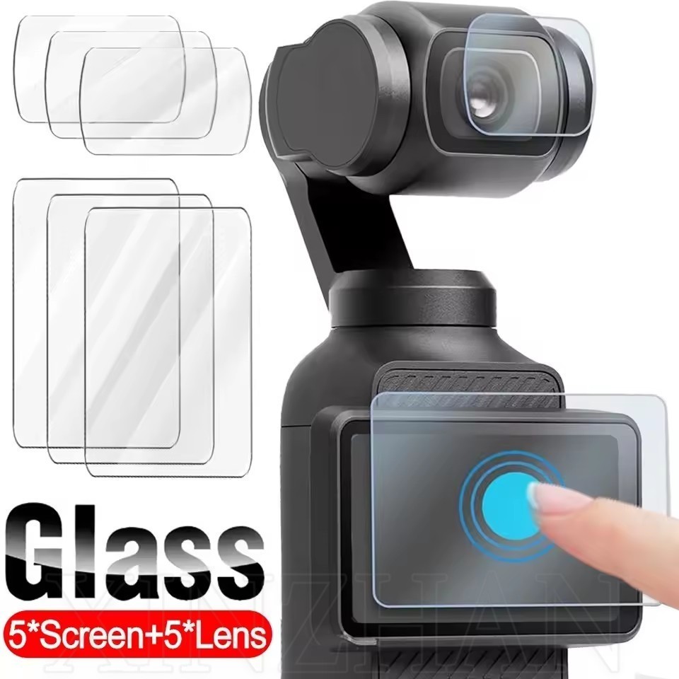 10-in-1 ฟิล์มกระจกนิรภัย - สําหรับ DJI Osmo Pocket 3 LCD - ความแข็ง 9H ป้องกันรอยขีดข่วน กันกระแทก - ชุดฝาครอบป้องกันสําหรับ DJI - ฟิล์มกันรอยหน้าจอและฟิล์มเลนส์กล้อง