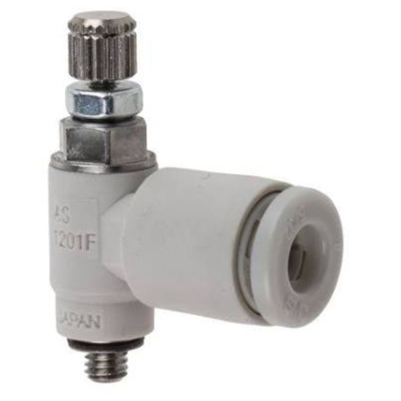 ข้องอฟิตติ้ง Flow / ควบคุมความเร็ว 6mm x m5 smc as1201f-m5-06
