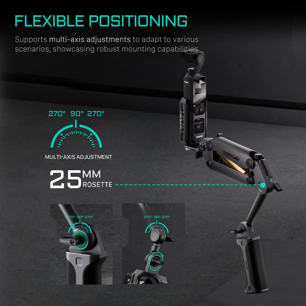 Tilta HDA-T15 Hydra Alien Mini รถ Shock Absorbing Arm รถยิงถ้วยดูดไฟฟ้าสําหรับ DJI Pocket 3 สําหรับ insta360 X3 X4 - รูปที่ 6