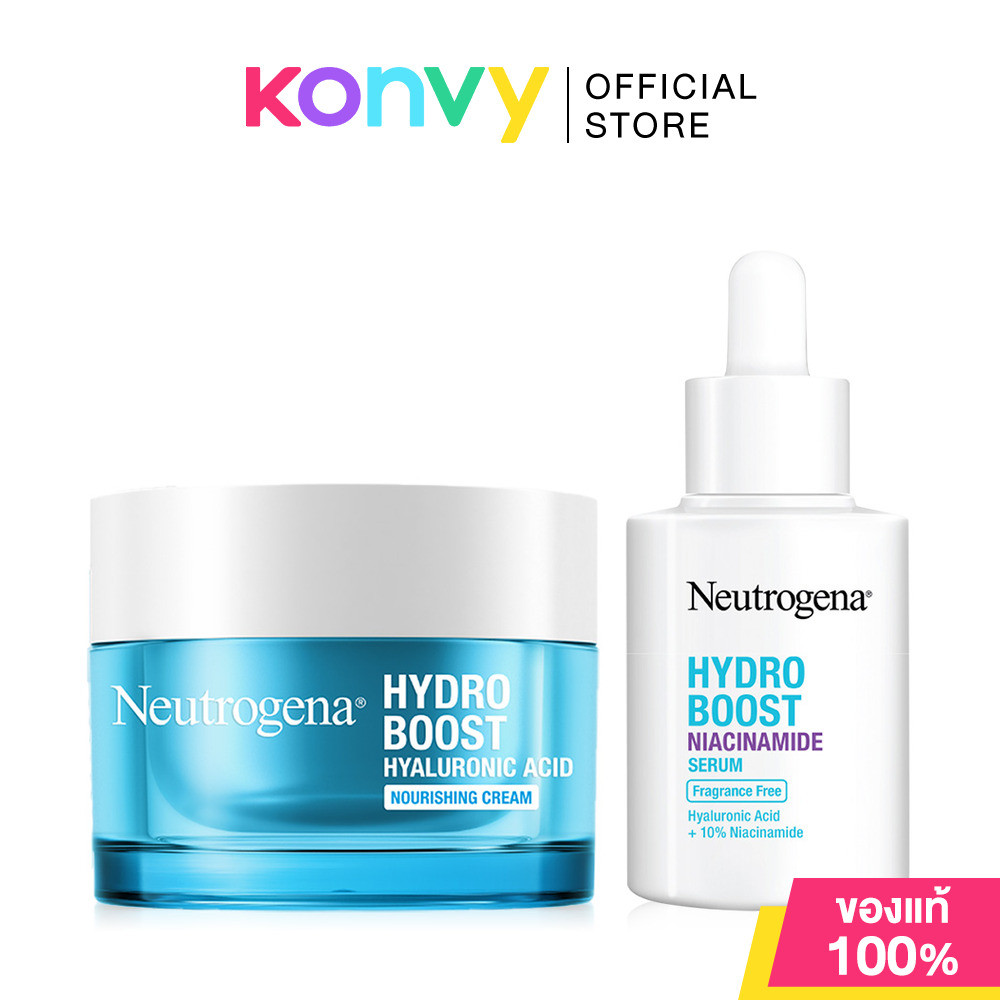 Neutrogena Set 2 Items Hydro Boost Nourishing Gel Cream 50g + Niacinamide Serum 30ml.