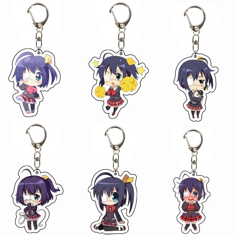 Love Chunibyo & Illusions Takanashi Rikka Key Chain กระเป๋าอะคริลิคจี้พวงกุญแจการ์ตูน