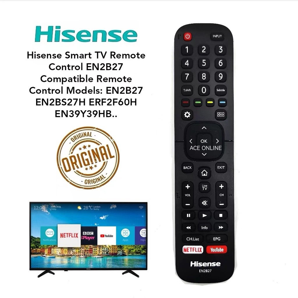 Hisense รีโมทคอนโทรลสมาร์ททีวี EN2B27 ( หรือ Oem ) ราคา ถูกที่สุด ดีลบีเคเค รูปภาพหลัก