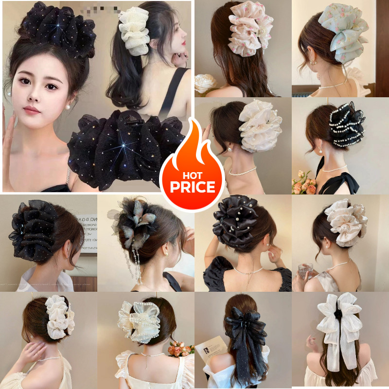 Tulle Lace Bow Fairpin เหมาะสำหรับผู้หญิง banana clip🔥 รวมภาษีแล้ว
