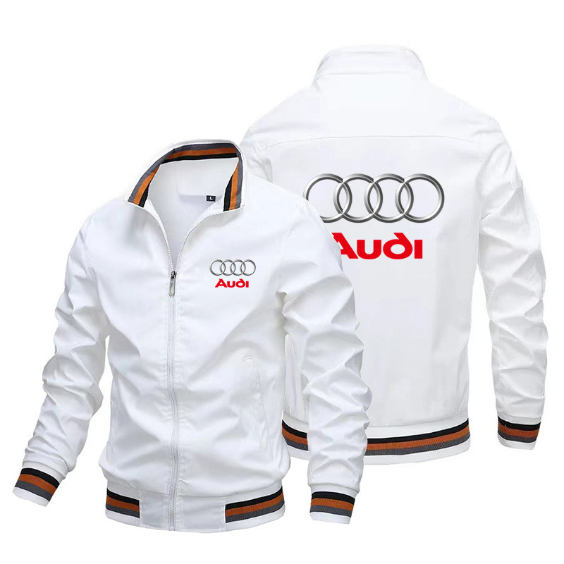 Audi Jacket, A4 A6 Q3 Q5 Outdoor Driving Sunscreen Baseball Uniform, Stand Collar Zipper Windbreaker