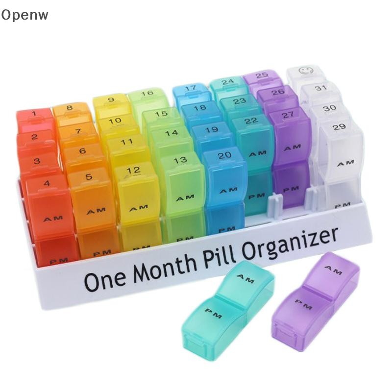 Openw 1 ชิ้น 30 วันรายเดือนกล่องยาผู้ถือยาจัดเก็บยาคอนเทนเนอร์กรณี BPA ฟรี Pillbox Dropshipping & Wholsale ดี