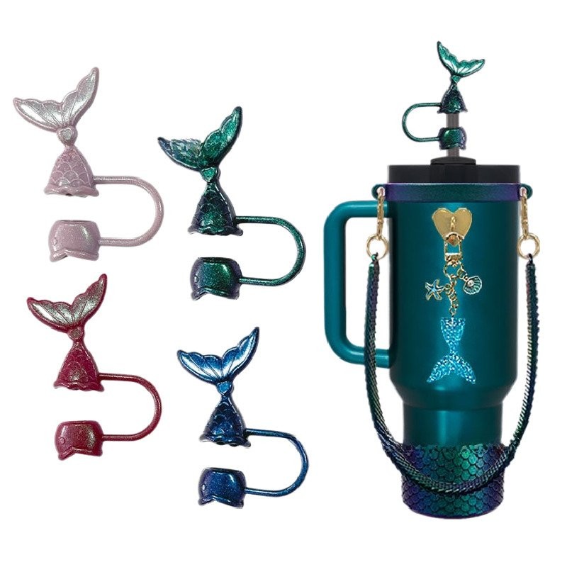 8-9มิลลิเมตรซิลิโคนหมวกฟางเกล็ดปลาอาหารเกรดซิลิโคนฟางป้องกันฝุ่นเสียบ