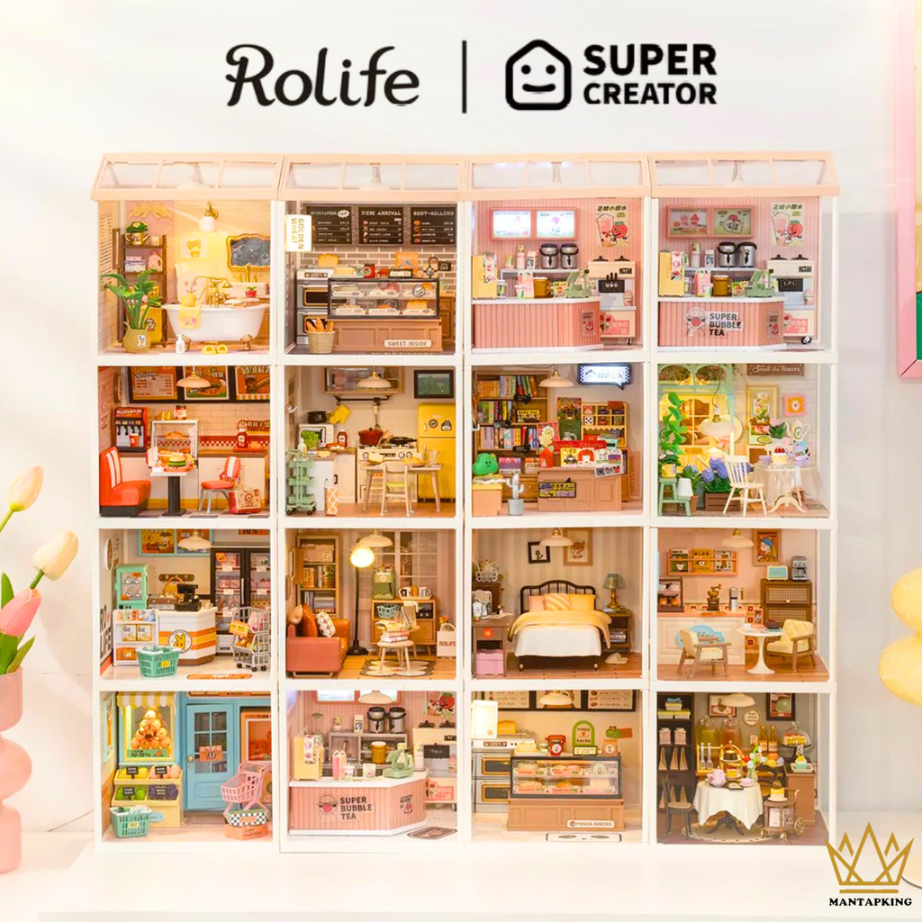 Robotime Rolife 3D DIY Super Creator Plastic Miniature House ของขวัญวันเกิด - DW SERIES