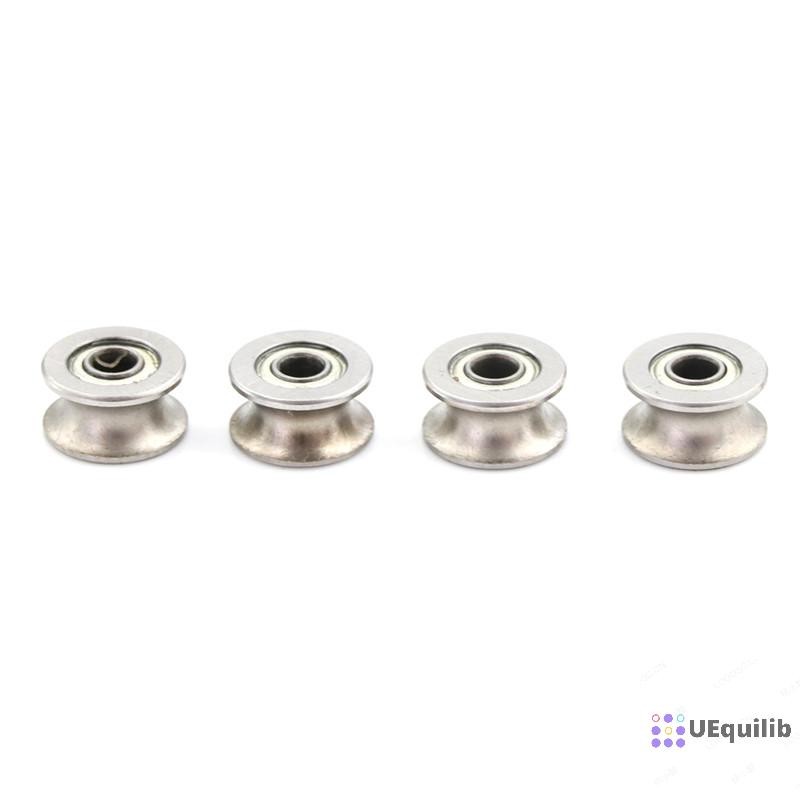 Uequilib 4PCS 4*13*7MM 624UU HCS U Groove Guide Pulley Rail Ball Bearings ล้อใหม่