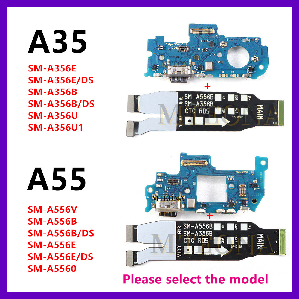 สําหรับ Samsung Galaxy A55 A35 SM-A356 A556 USB Type-C Fast Charger ชาร์จพอร์ต Dock Connector Mic บอ