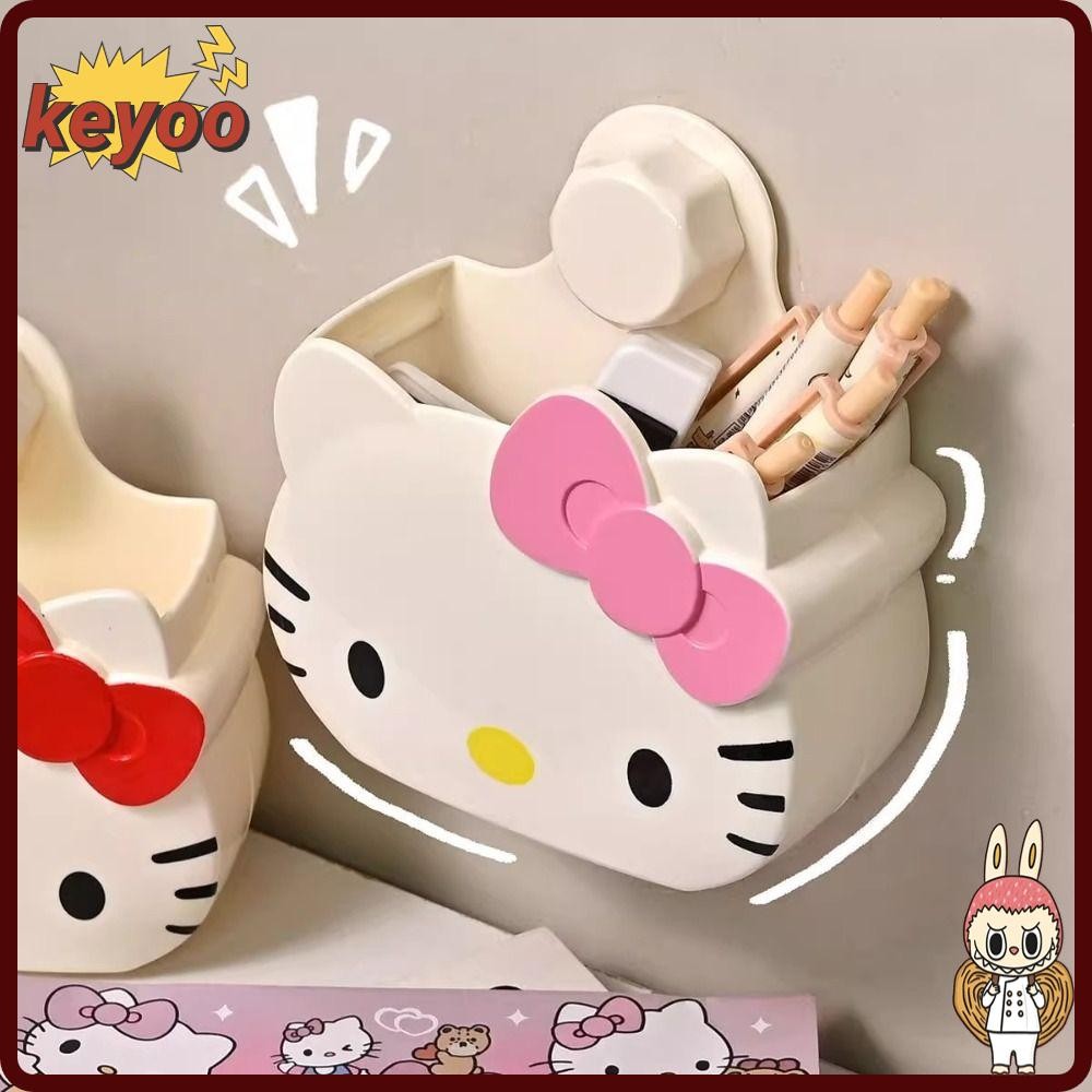 ที่ใส่ยาสีฟันแปรงสีฟัน คีย์อูล ชั้นวางของในห้องน้ําแบบระบายน้ําได้ติดผนังน่ารักกล่องเก็บของลายการ์ตูนไม่เจาะ