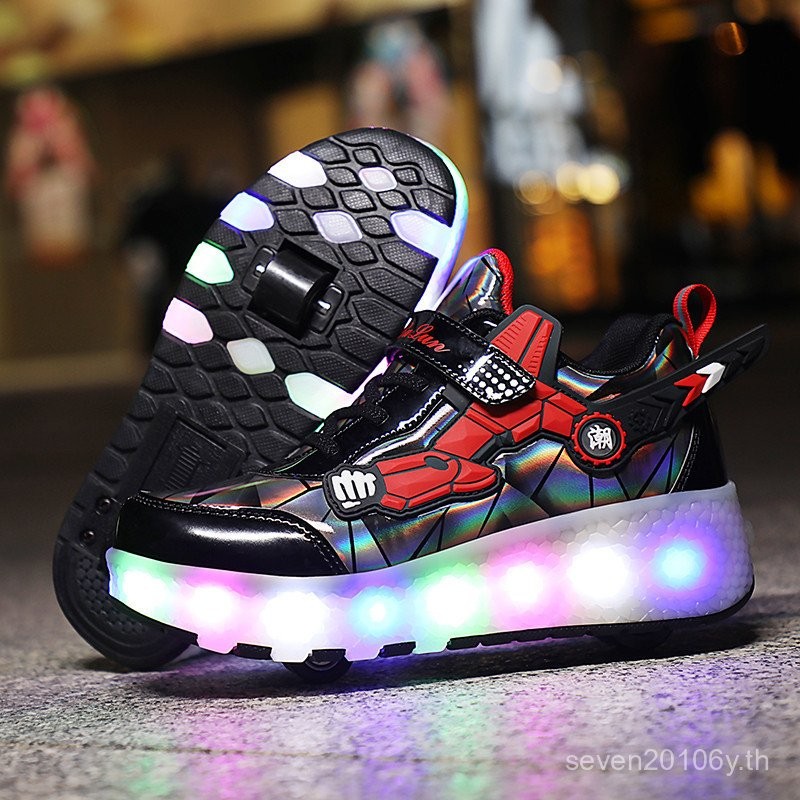 รองเท้ากีฬากลางแจ้ง Iridescent Light Shoes Heelys สำหรับเด็กชายและเด็กหญิง Roller Skates E0UA