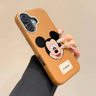 สําหรับ IPhone 16 15 14 13 12 11 Pro Max X XR XS Max 7 8 Plus น่ารักสีแดงปีใหม่ Mickey Mouse Avatar รูปแบบหนังเคสโทรศัพท์ปกอ่อน