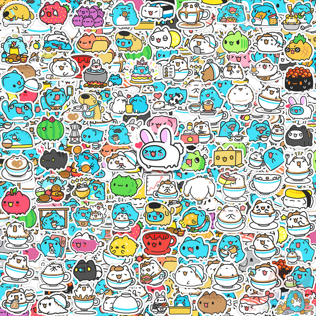 110ชิ้น/ชุด ★★★ Bugcat Capoo Q-1 สติ๊กเกอร์คู่มือไดอารี่ขนาดเล็กอาหารและกาแฟแสนอร่อย ★★★ Diy แฟชั่นสมุดภาพอัลบั้มตกแต่งสติ๊กเกอร์สติ๊กเกอร์ (ขนาด:2~3ซม.)