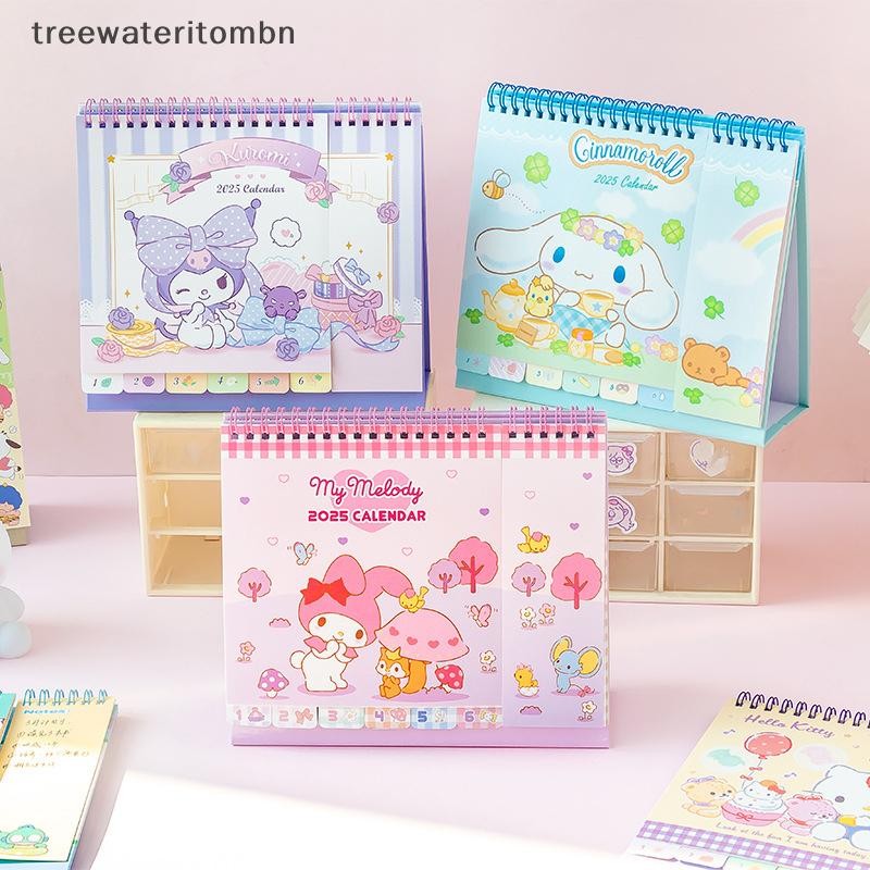 Tt การ์ตูน Sanrio ปฏิทินน่ารัก Melody Kuromi Pochacco Cinnamoroll Hello Kitty เดสก์ท็อปปฏิทินสํานักงานบันทึกหนังสือเครื่องประดับของขวัญ mbn