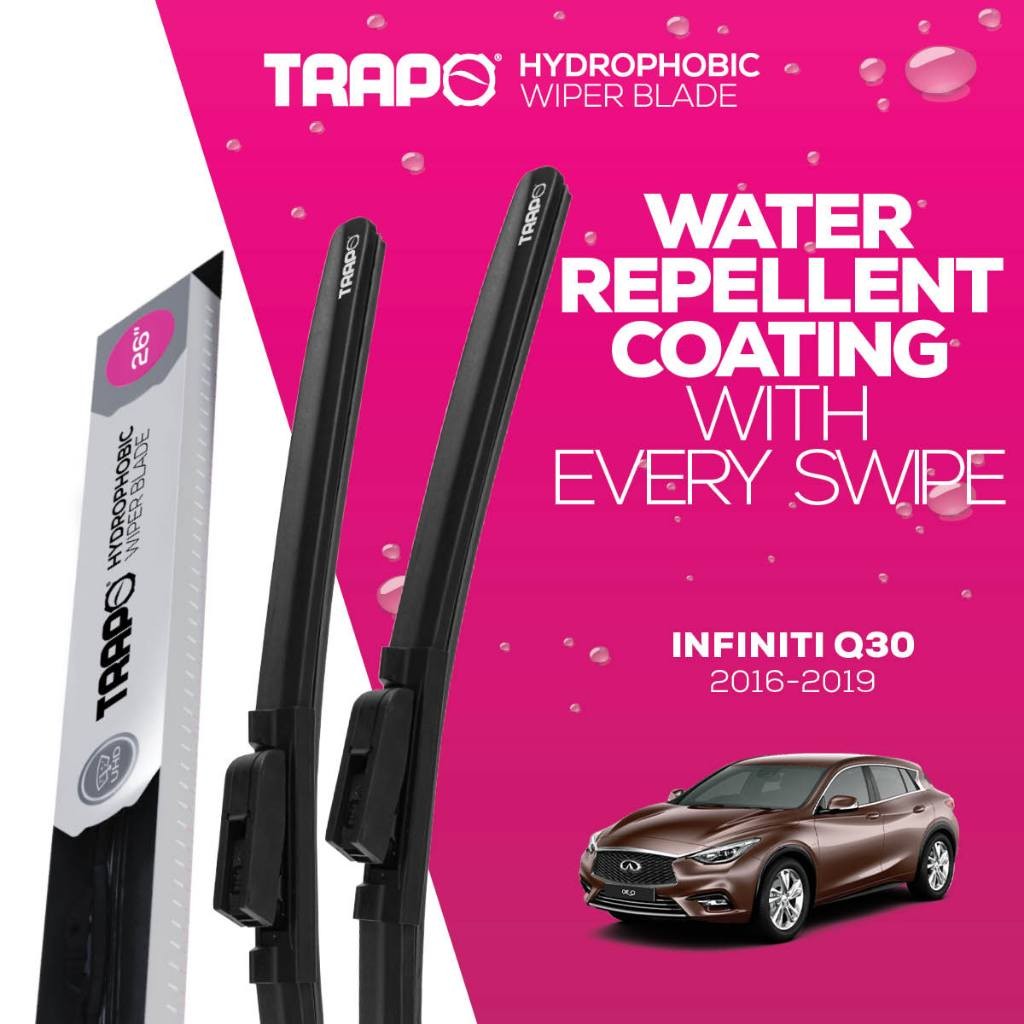 ใบปัดน้ําฝนรถยนต์ Trapo Hydrophobic สําหรับ Infiniti Q30 (2016-2019)
