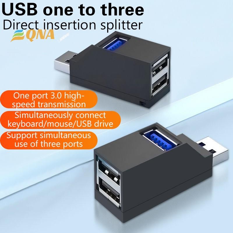 [QNA] อะแดปเตอร์ฮับ USB 3.0 ความเร็วสูง Extender กล่องแยกขนาดเล็ก 3 พอร์ตถ่ายโอนข้อมูล USB Splitter Docking Station สําหรับชิ้นส่วนแล็ปท็อปพีซีใหม่