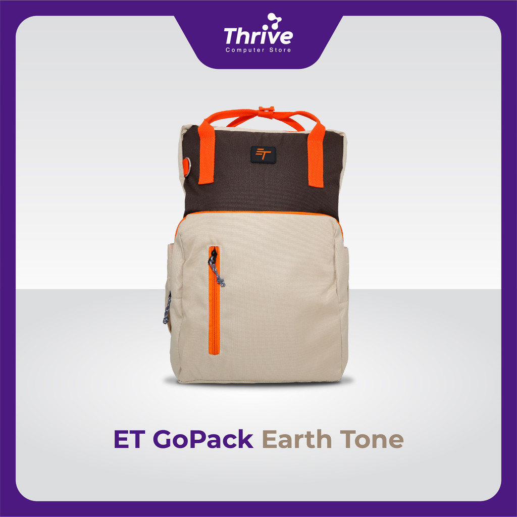 ET GoPack Earth Tone - กระเป๋าแล็ปท็อปผู้หญิงระดับพรีเมียม (ครีม) | กระเป๋าเป้มีสไตล์