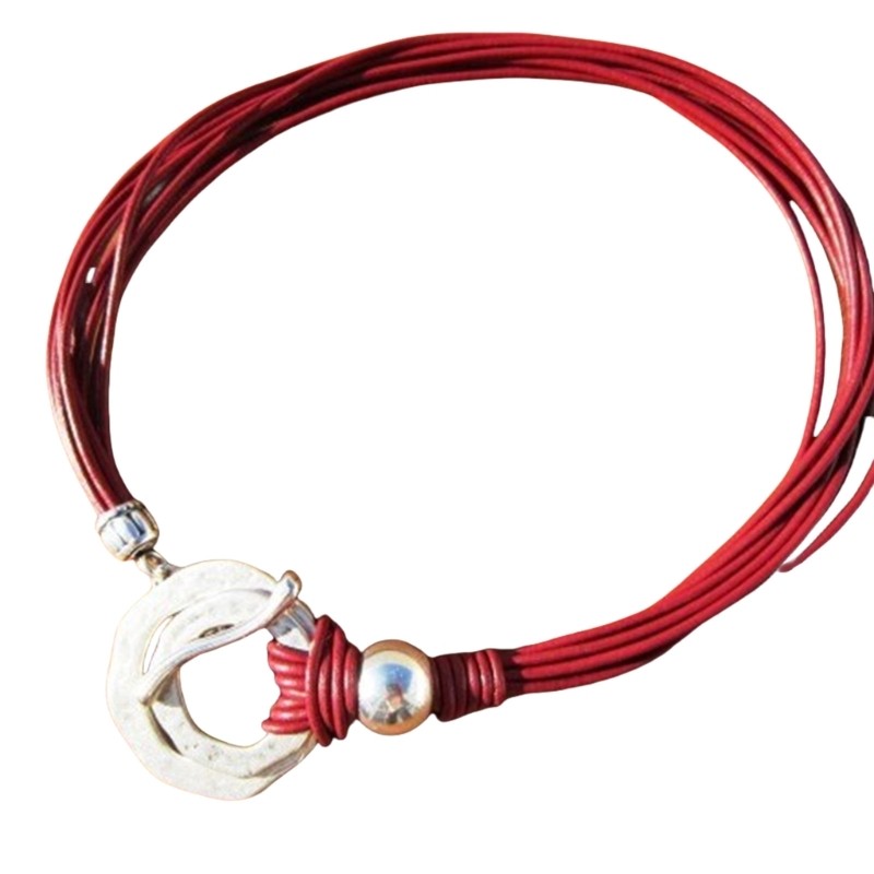 SIY Vintage Bohemian Double Rings Necklace Multi Layer Rope Necklace for Women