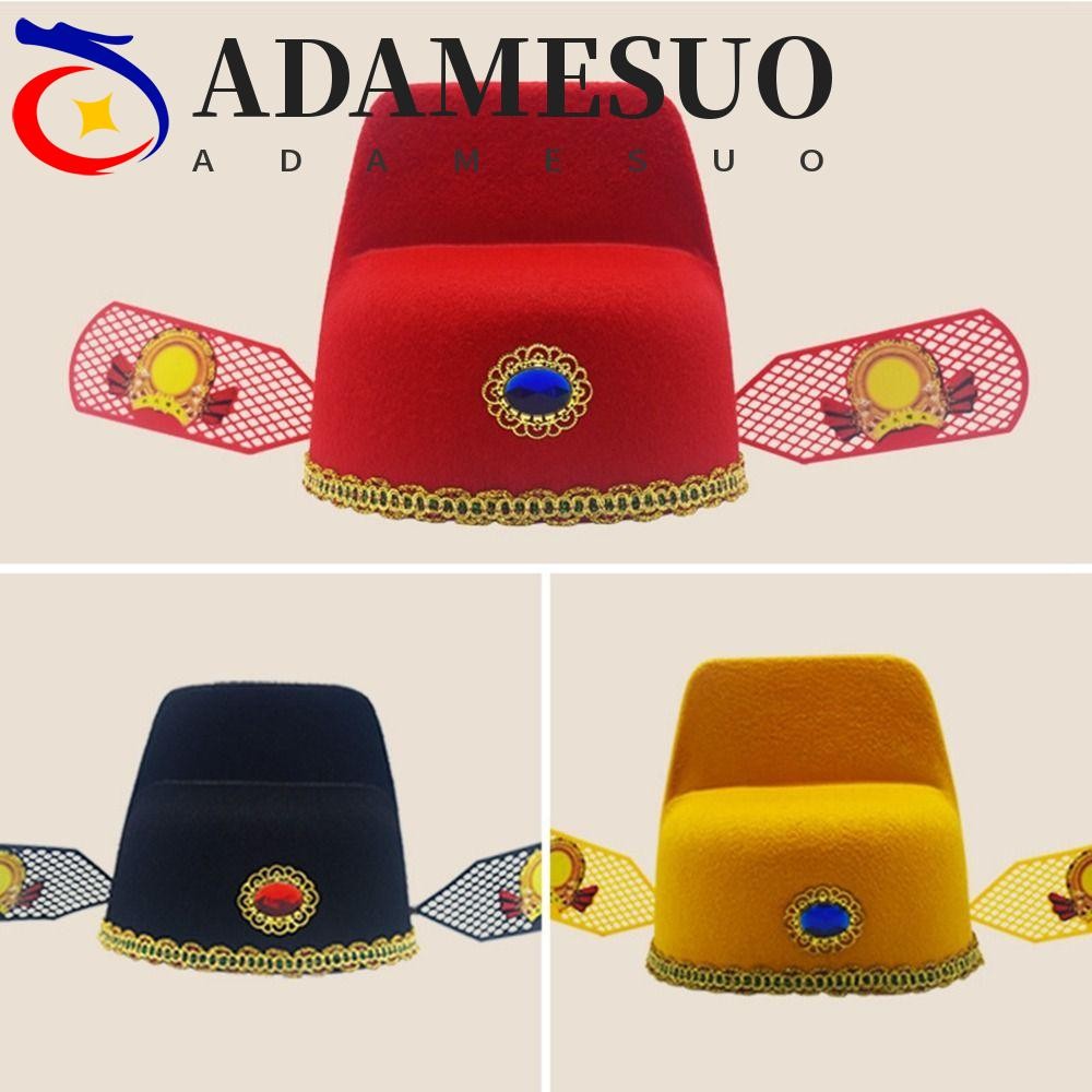 Adamesuo หมายเลข One Scholar หมวกผู้หญิงเด็กน่ารักหมวกวัฒนธรรมจีนคอสเพลย์เครื่องแต่งกายโบราณ Opera หมวก Photograph Prop สีดําหมวกผ้ากอซ
