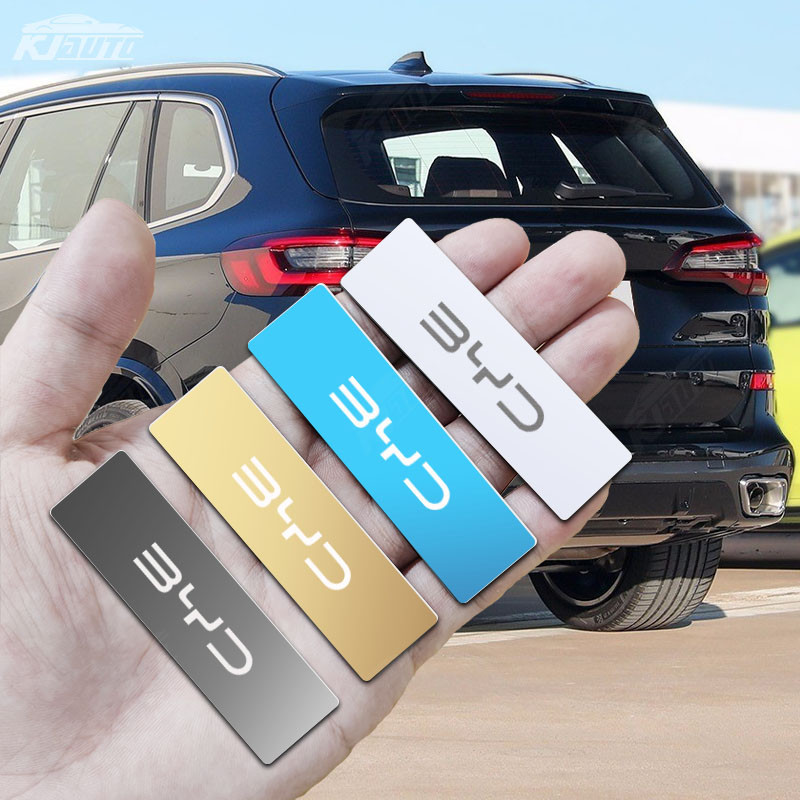Byd กระจกโลหะโลโก้รถสติกเกอร์ 3D ป้ายสแตนเลสส่วนบุคคลการปรับเปลี่ยนภายในอุปกรณ์เสริมสําหรับ BYD Atto 3 Dolphin
