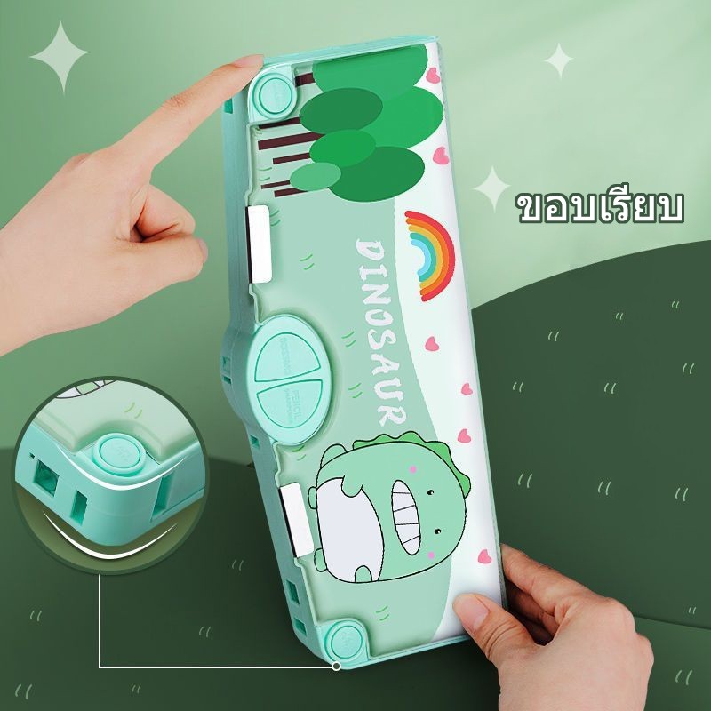 กล่องดินสอน่ารัก ลายการ์ตูน กล่องดินสอมัลติฟังก์ชั่น ช่องซ่อน 5 ช่อง เปิดได้ด้วยคลิกเดียว - รูปที่ 4