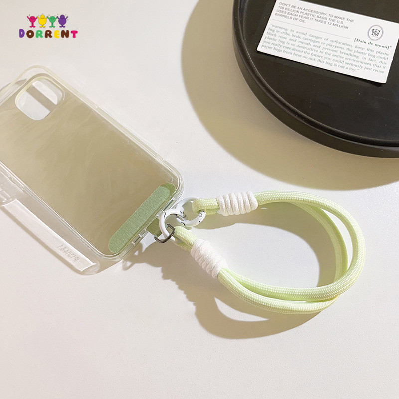 【Dorrent】Macaron เชือกเส้นเล็กทอสี Ins Simple Niche Phone Lanyard เชือกเส้นเล็กหูฟังแบบสั้น