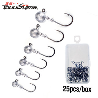 25pcs 2.5-14g Jig Head ตะขอตกปลา 4X Sharp Lead Jig Head หนอน…