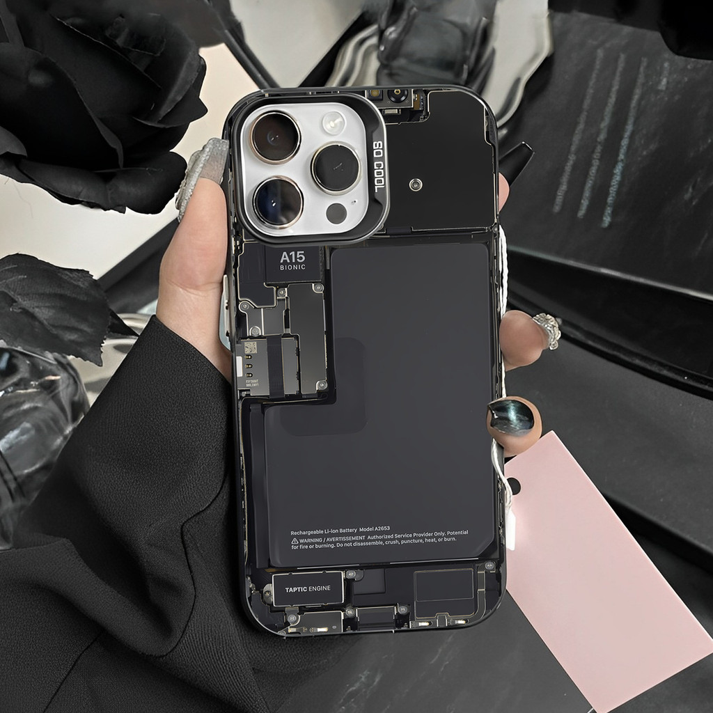 COD🔥ใช้ได้ iphone 11 13 12 14 15 Pro MAX 14 15 7 Plus X XR XSMAX เคสโทรศัพท์ป้องกันการตกของแผงวงจรโครงสร้างภายในเลียนแบบ