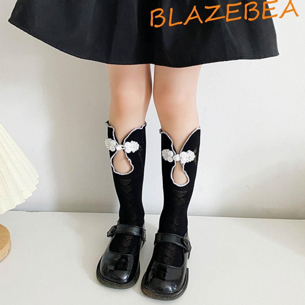 Blazebea เด็ก Lolita ถุงน่อง,ตาข่าย Hollow Out เด็กลูกไม้ถุงเท้า,น่ารักที่น่าสนใจสไตล์จีนเด็ก Jk Hosiery สาว