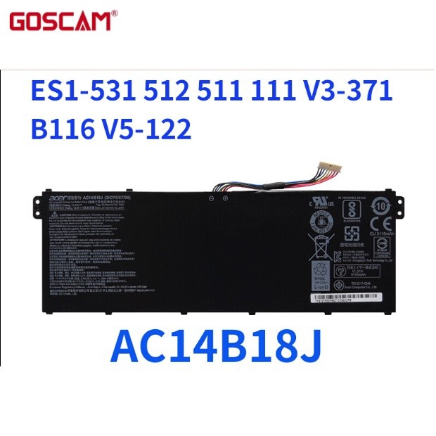 ✿Original Acer ACER AC14B18J ES1-311 MS2394 EX2519 N15W4แบตเตอรี่โน้ตบุ๊ค