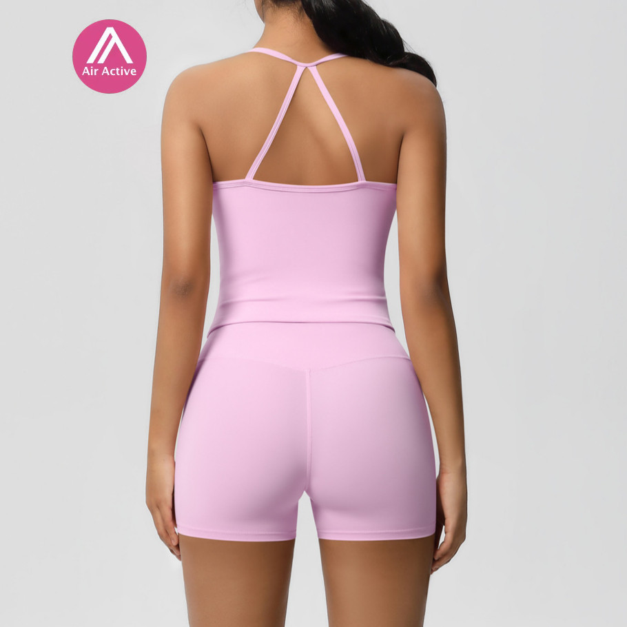 Yoga Sports Set Sling Sports Bra And High Waist Sports Shorts