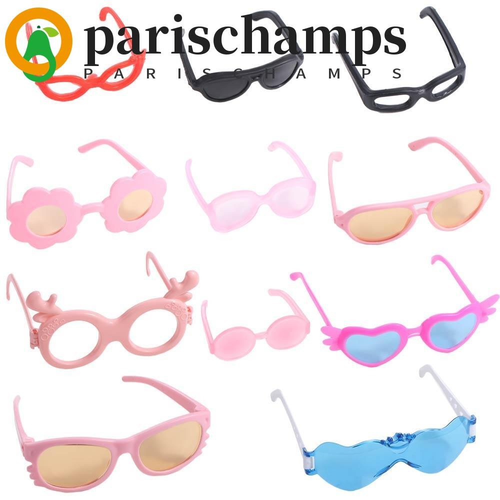 Parischamps 2 ชิ้น/เซ็ต Retro Cool แว่นตาตุ๊กตา,รอบกรอบMulticolor Miniแว่นตาหัวใจพลาสติก,ตุ๊กตาแว่นตากันแดดแฟชั่นสไตล์Retro Miniแว่นตาพลาสติกสําหรับตุ๊กตา